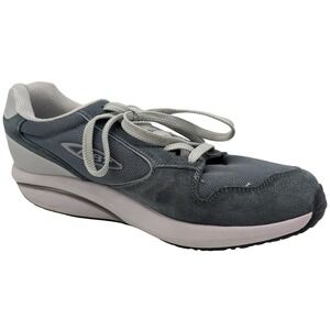 MBT MBT Mens Grey Suede Mesh Lace Up Athletic Walking Shoes Size 10